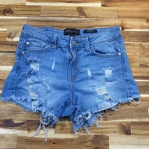Kendall & Kylie Blue Distressed Jean Shorts